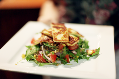 haloumi and lentil salad