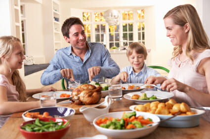 family eating dinner