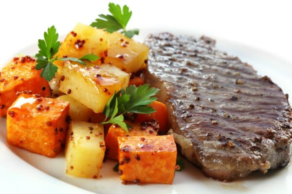 Steak and Sweet Potato Chips