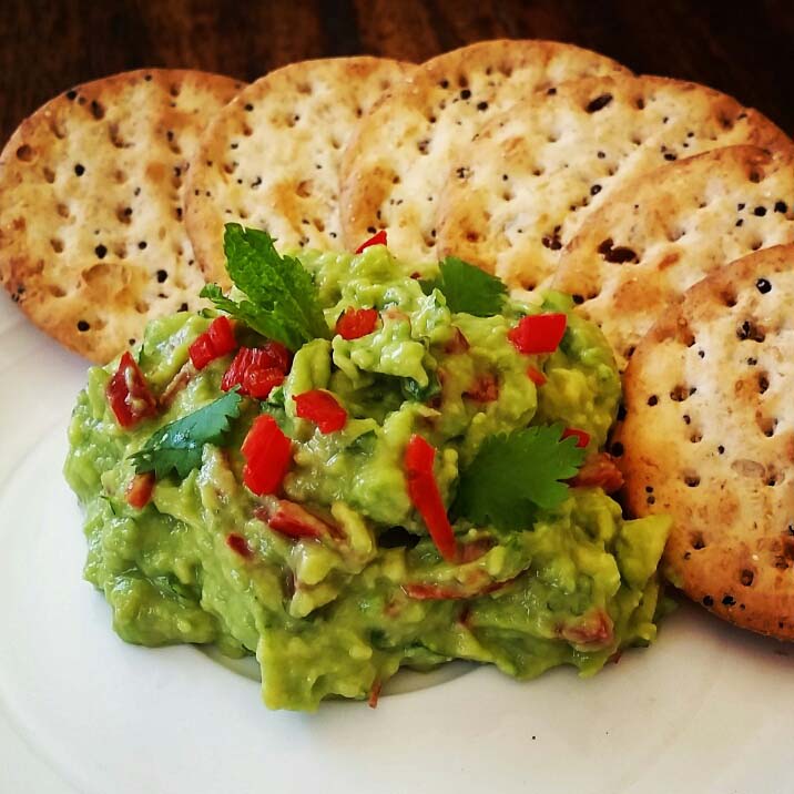 Spicy Guacamole Dip Using Fresh Avocado Coriander And Mint