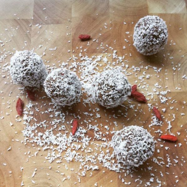 Chewy Goji Berry Choc Balls Chewy Goji Berry Choc Balls