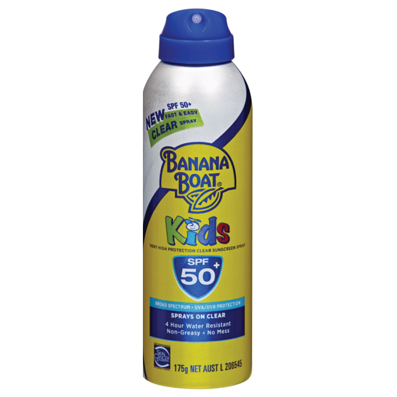 Family sunscreens Banana Boat Kids Clear Spray SPF 50+