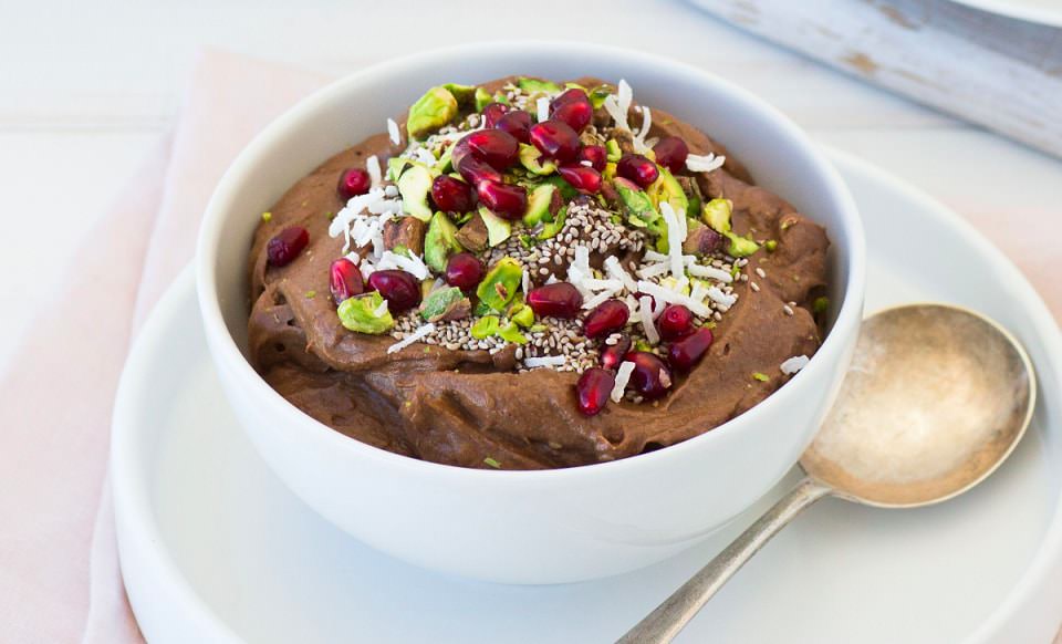 Breakfast Chocolate Mousse with Pistachios