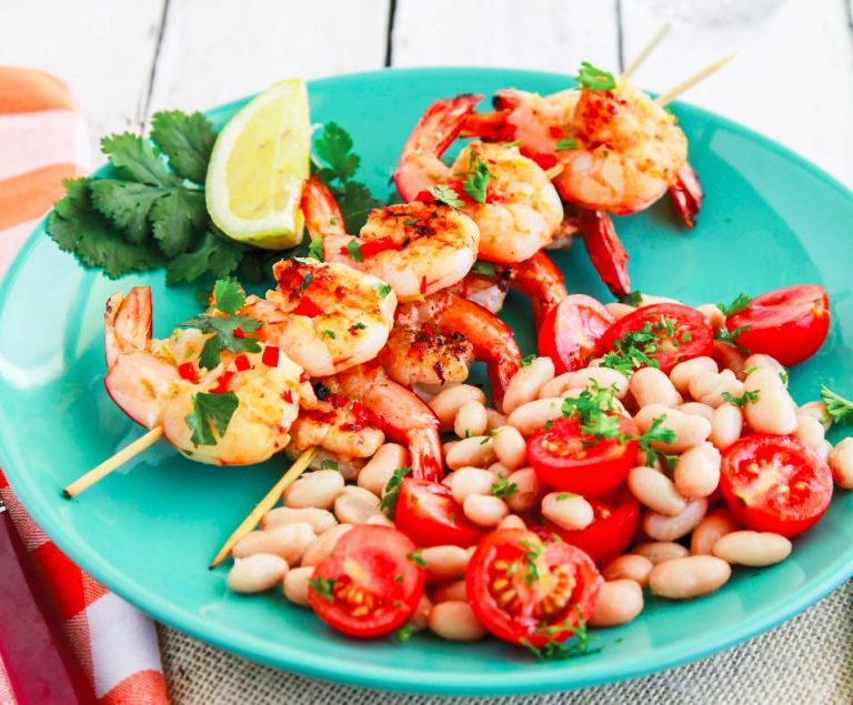 Chilli Lime and Coconut Prawn Skewers