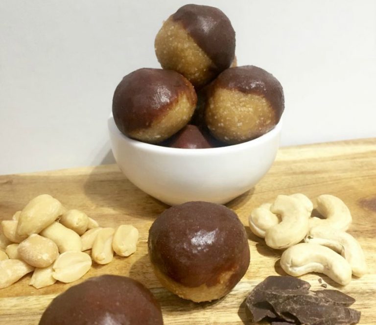 Choc Dipped Peanut Butter Bliss Balls