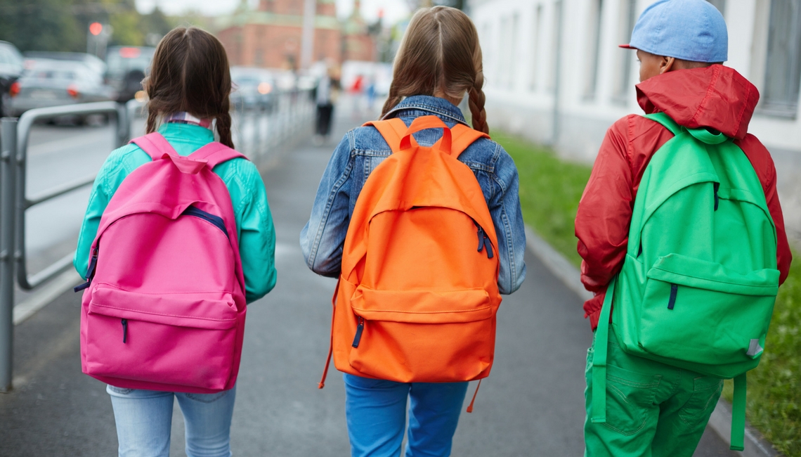 school kids slider - backpacks