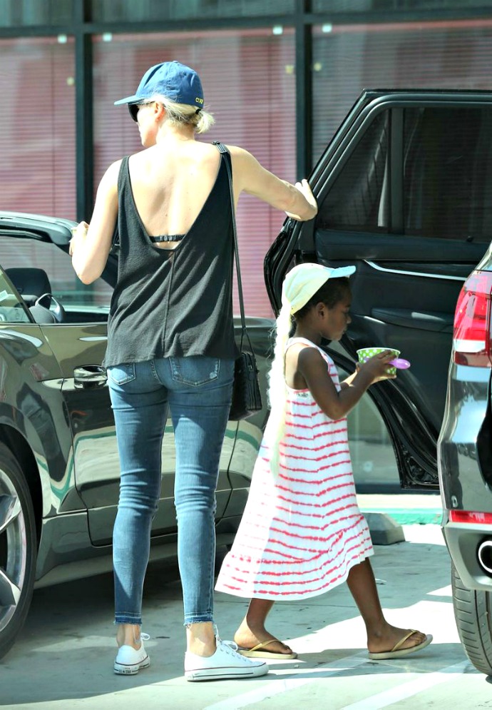 charlize theron son in elsa costume