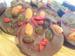 Homemade fruit and nut chocolate