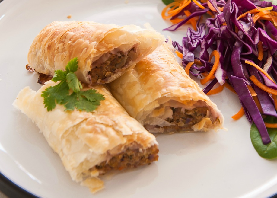 Delicious and healthy Thai style sausage rolls