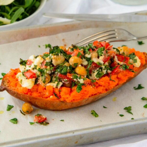 Gluten Free Vegetarian Baked Stuffed Sweet Potato