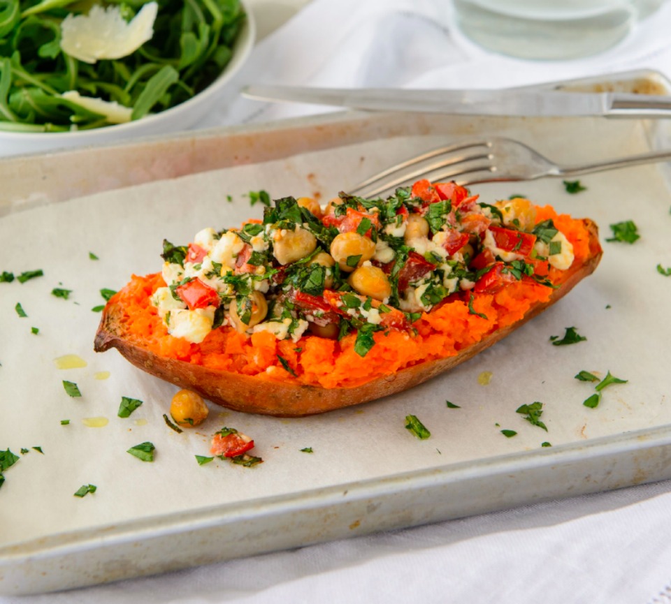 Baked Stuffed Sweet Potato