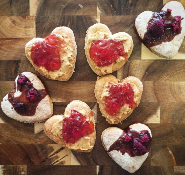 Peanut Butter And Jam Hearts