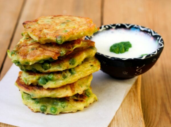 Pea, Cheese & Lemon Fritters