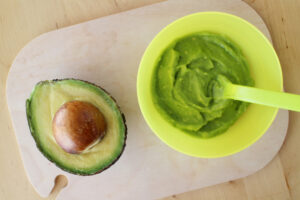 Baby organic food avocado puree