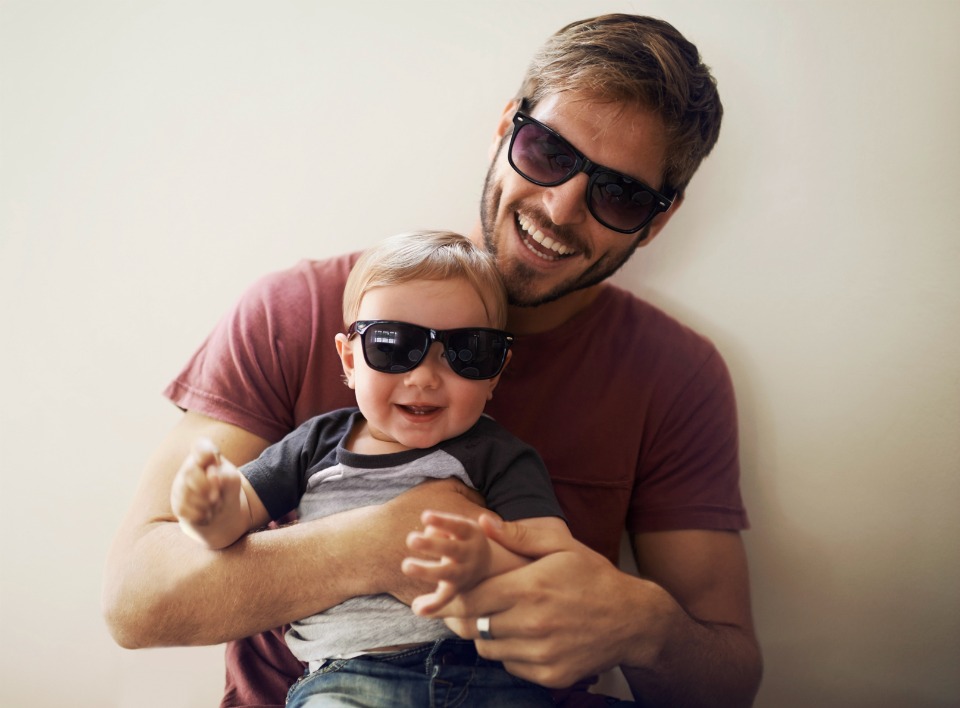 dad and son with sunnies on