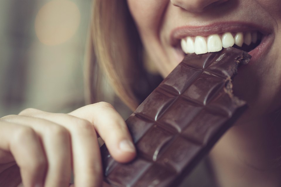 mum eating chocolate