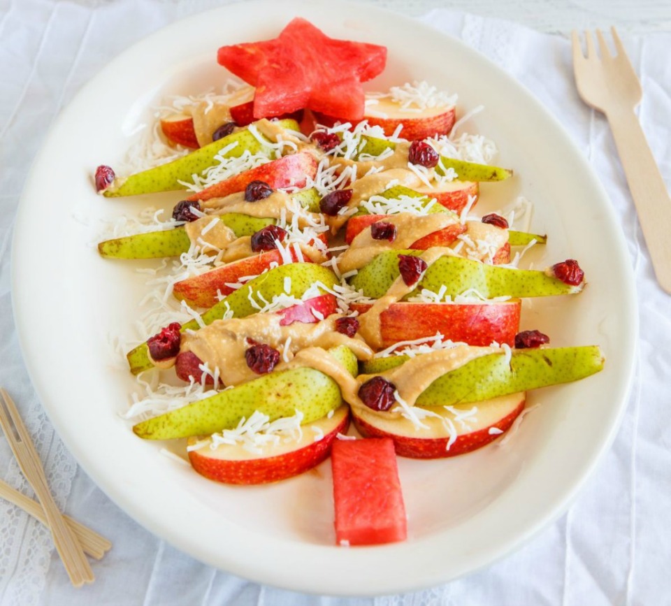 Christmas Apple Pear Tree Platter