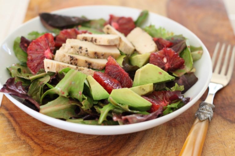 Poached Chicken, Avocado and Blood Orange Salad