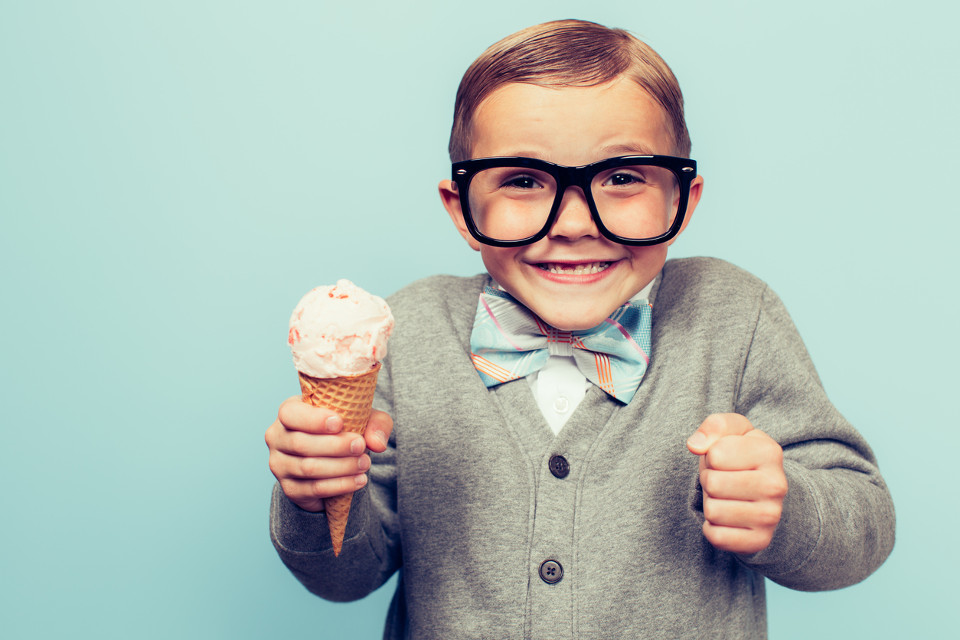 child dressed as adult icecream