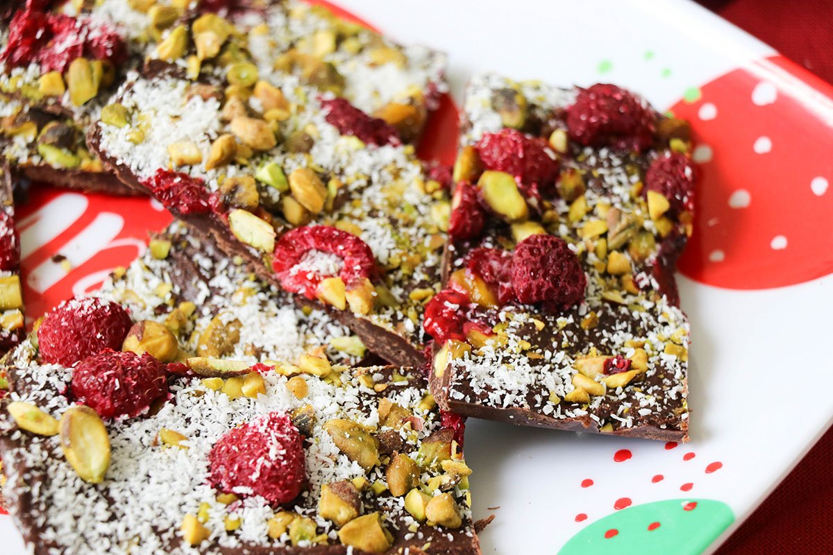 chocolate raspberry bark christmas