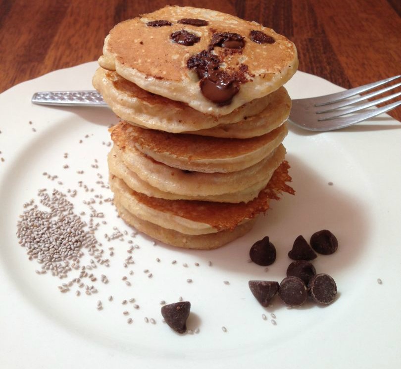 Healthy Kid Friendly Chia Choc Chip Pancakes