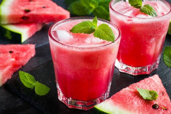 Watermelon, Mint And Lime Christmas Slushie