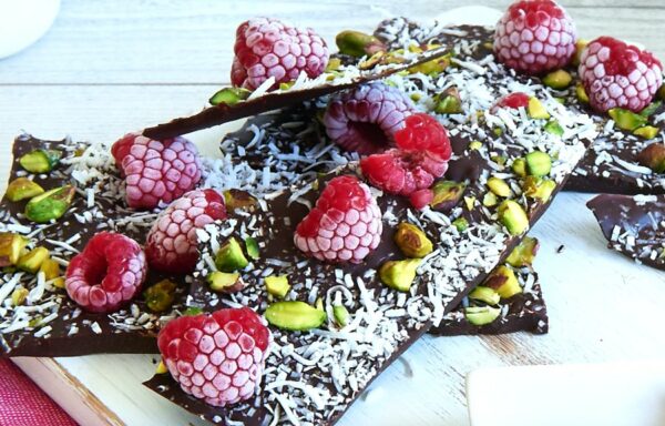 Chocolate, Pistachio And Raspberry Bark