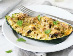 Curried Chicken Zucchini Boats