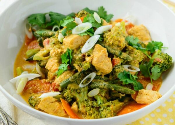 Freezer Friendly Veggie Packed Yellow Chicken Curry