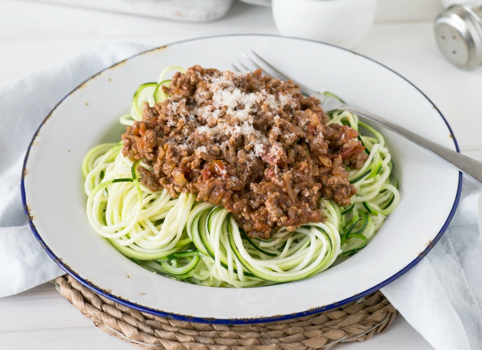 Low Carb Zucchini Noodle Bolognaise