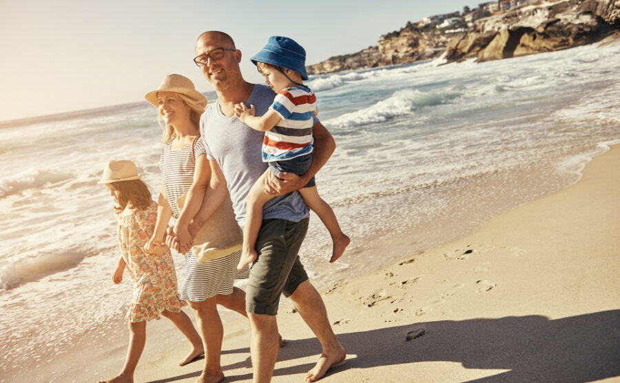 family beach