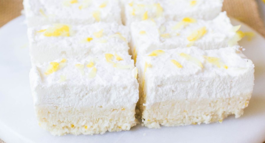 Lemon and coconut slice with no added sugar