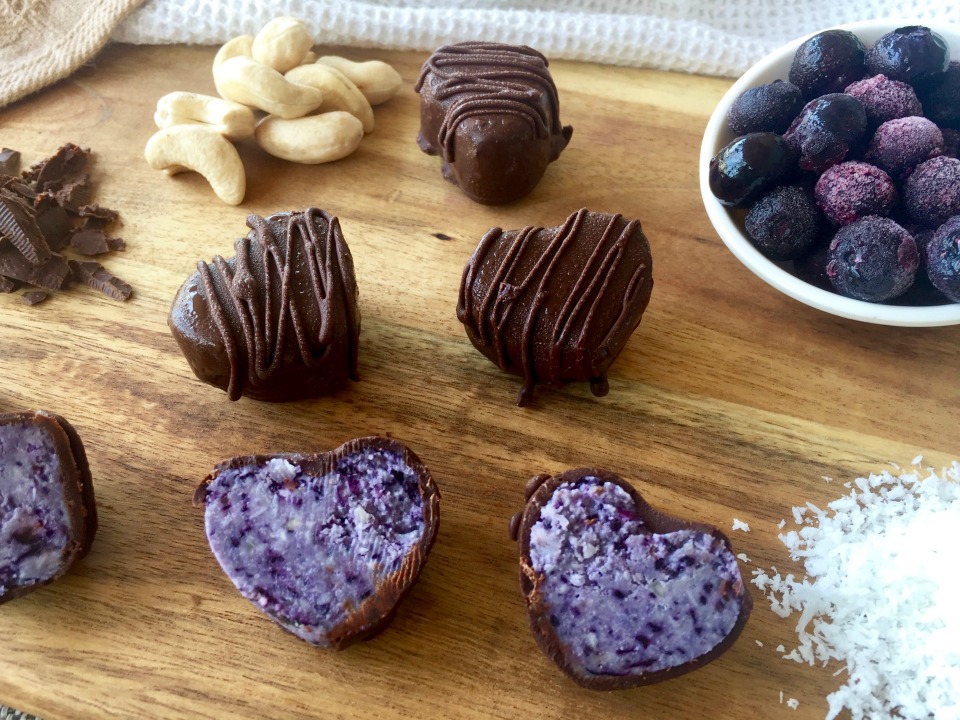 Chocolate Coconut Blueberry Bites