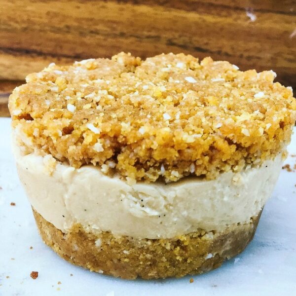 Layered Coconut Crumble Custard Cups