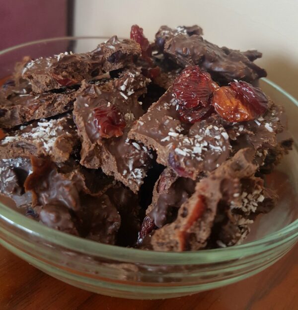 Four Ingredient Chocolate Cranberry Coconut Bark Four Ingredient Chocolate Cranberry Coconut Bark