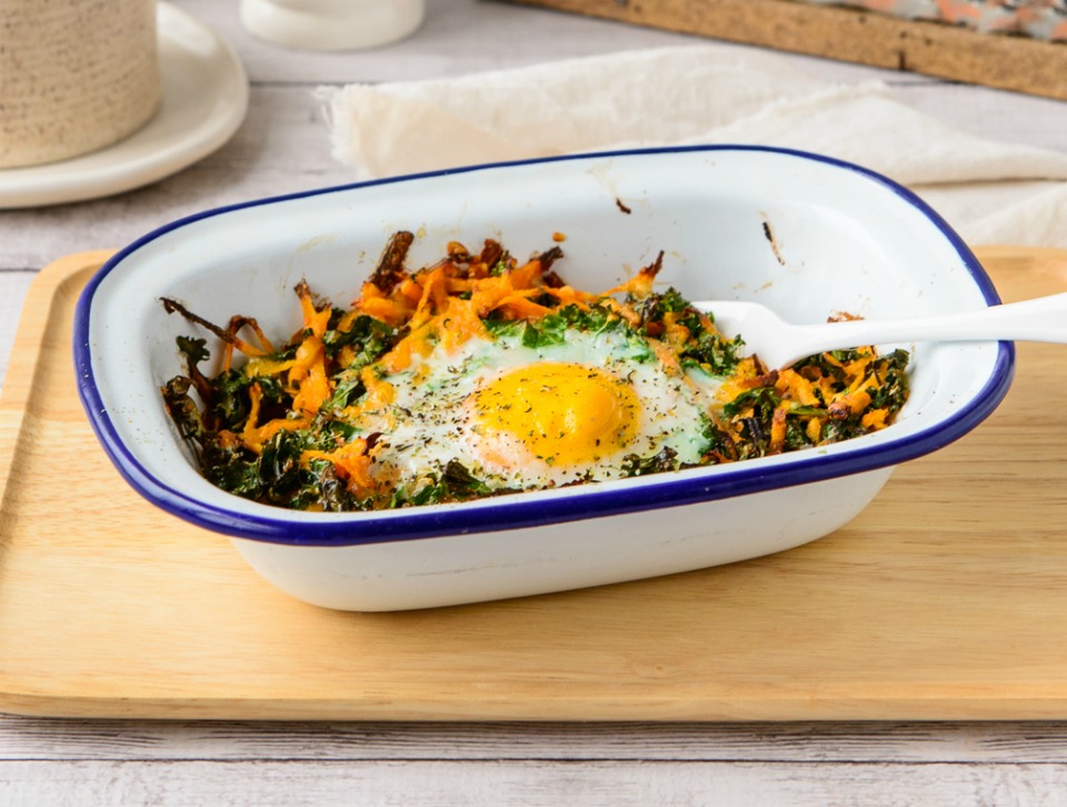 Roast Sweet Potato & Baked Egg Hash