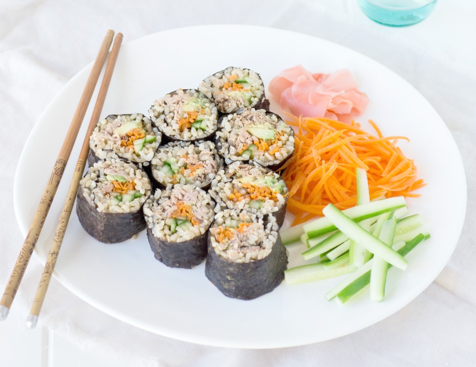 Tuna & Vegetable Sushi Rolls recipe