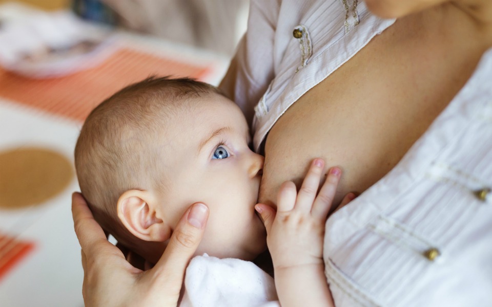 -breastfeeding baby