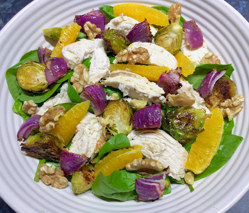 chicken brussel sprout mandarin salad