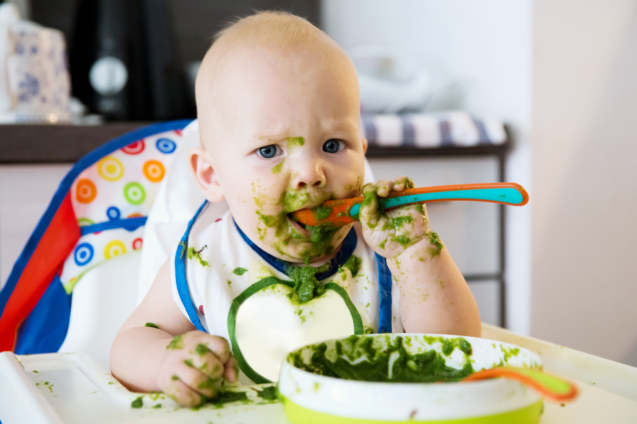 Feeding. Baby's first solid food