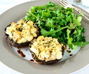 Three Cheese Baked Mushrooms