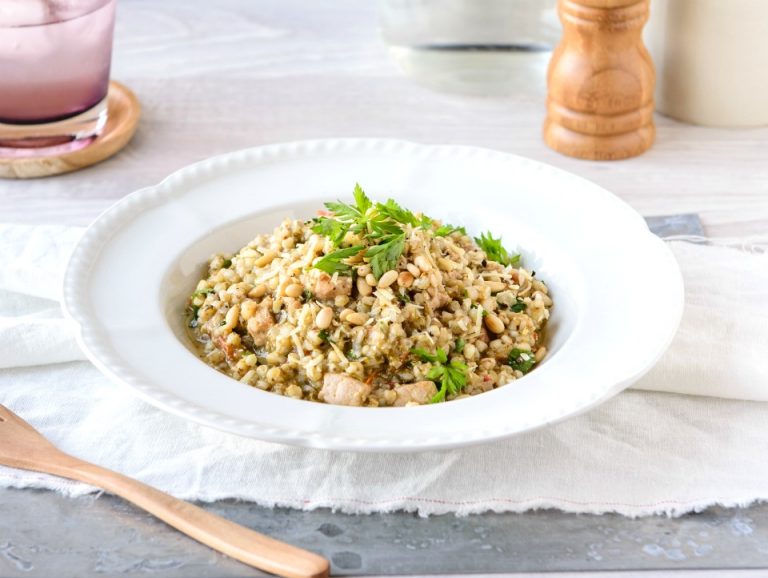 Chicken And Pesto Buckwheat Risotto