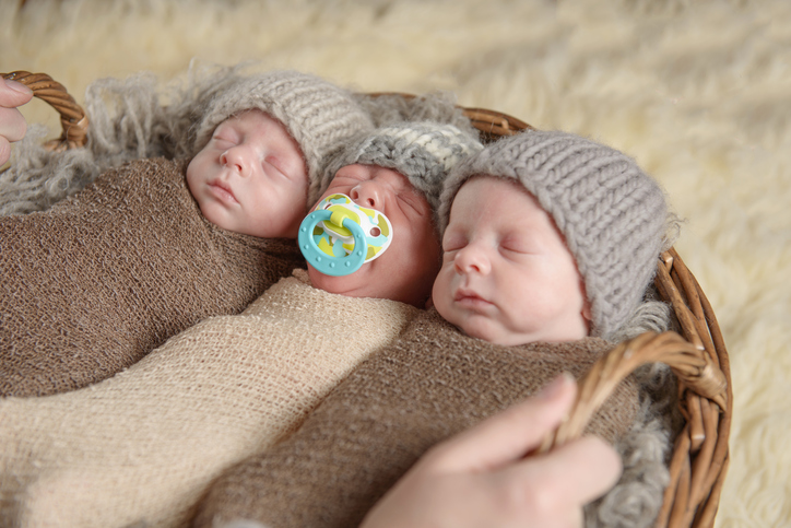 Sleeping Newborn Triplets