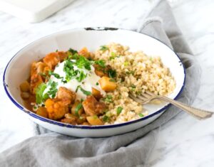 Red fish curry with four hidden veggies