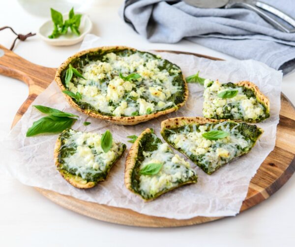 Spinach Pesto Pizza