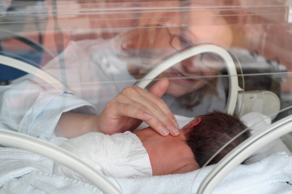 Newborn Premature in Incubator