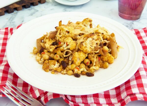 Moroccan Roasted Cauliflower and Chilli Pasta Bake