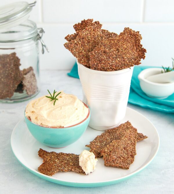 Rosemary And Flaxseed Crackers With Hummus Rosemary And Flaxseed Crackers With Hummus