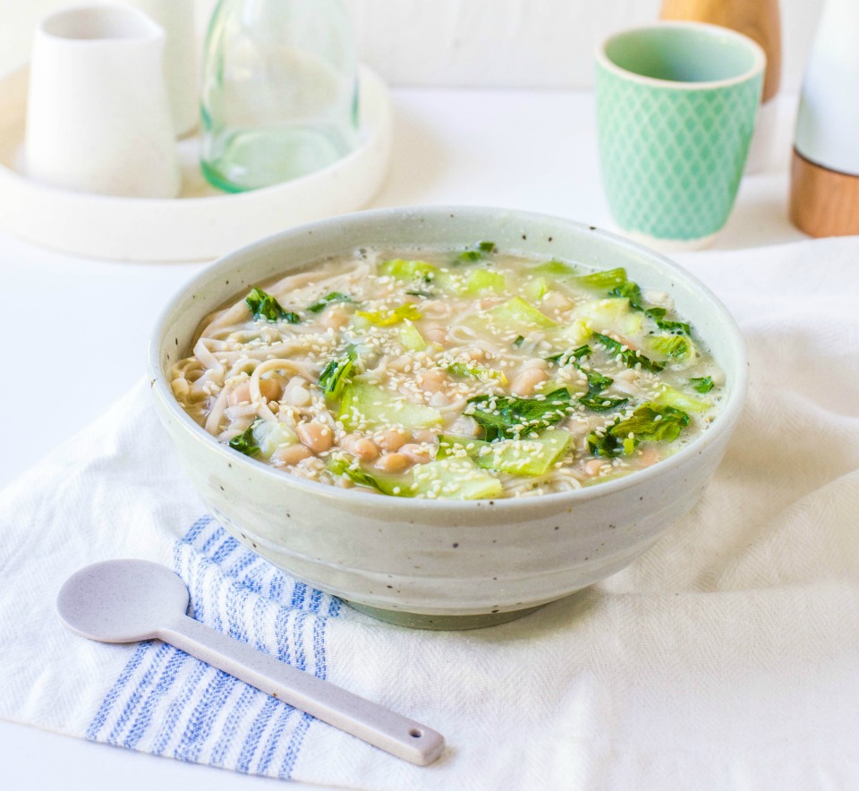 Sesame Ginger Soba Noodle Soup