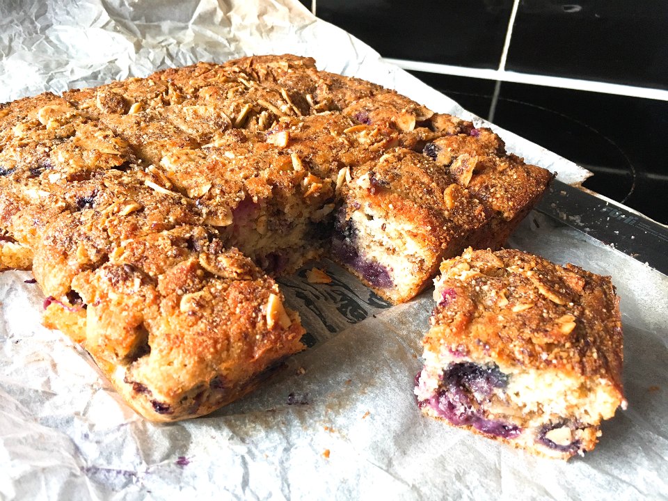 Gluten Free Blueberry Cinnamon Swirl Cake 